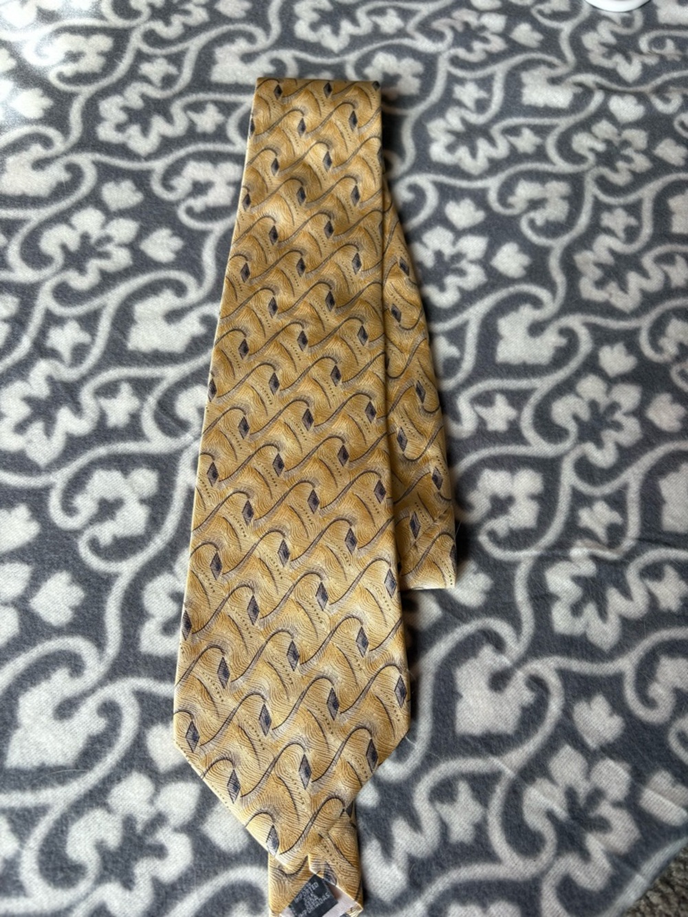 Arrow Gold and Charcoal Patterned Men's Tie